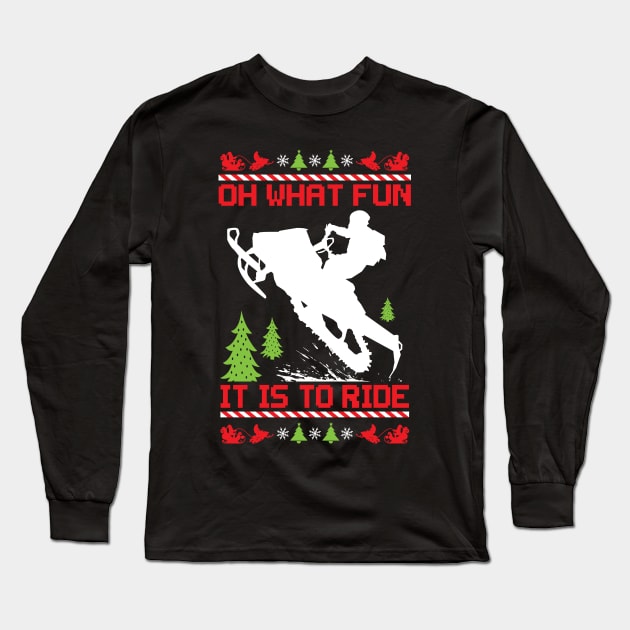 Fun Ride Snowmobiling Long Sleeve T-Shirt by OffRoadStyles